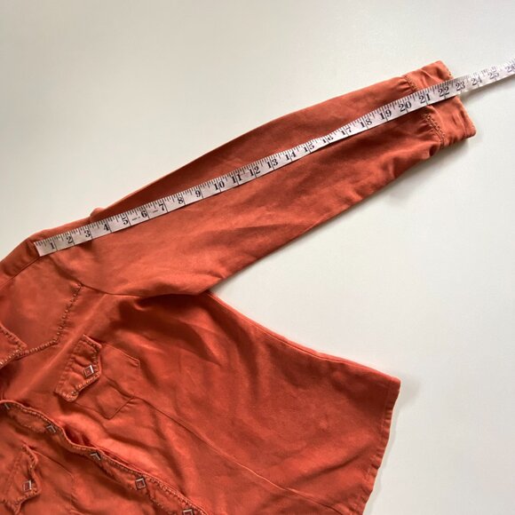 Wrangler Soft Faux Suede Western Snap Shirt Blouse SZ M - Picture 10 of 11